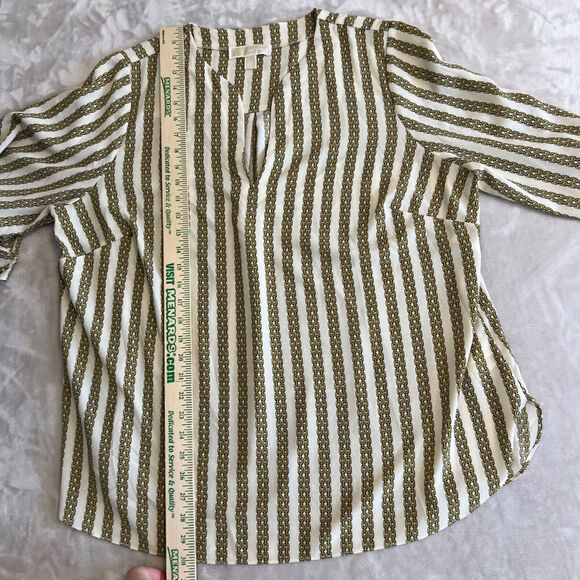 Michael Kors Top Womens 2X Cream Chain Link Print Lightweight Casual Nautical - Picture 8 of 11